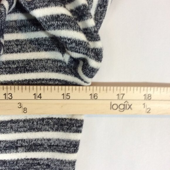 Banana Republic White & Navy Blue Stripped Dress Size 00P Short Flutter Sleeves - Picture 6 of 7